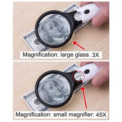 3Led Light 45X ruční lupa na čtení s lupou na šperky s čočkou