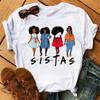 African Fashion Girls Print Women T-Shirts Short Sleeve Y2K Tops 90S Harajuku Graphic T Shirt Summer Clothing Casual Loose Tee