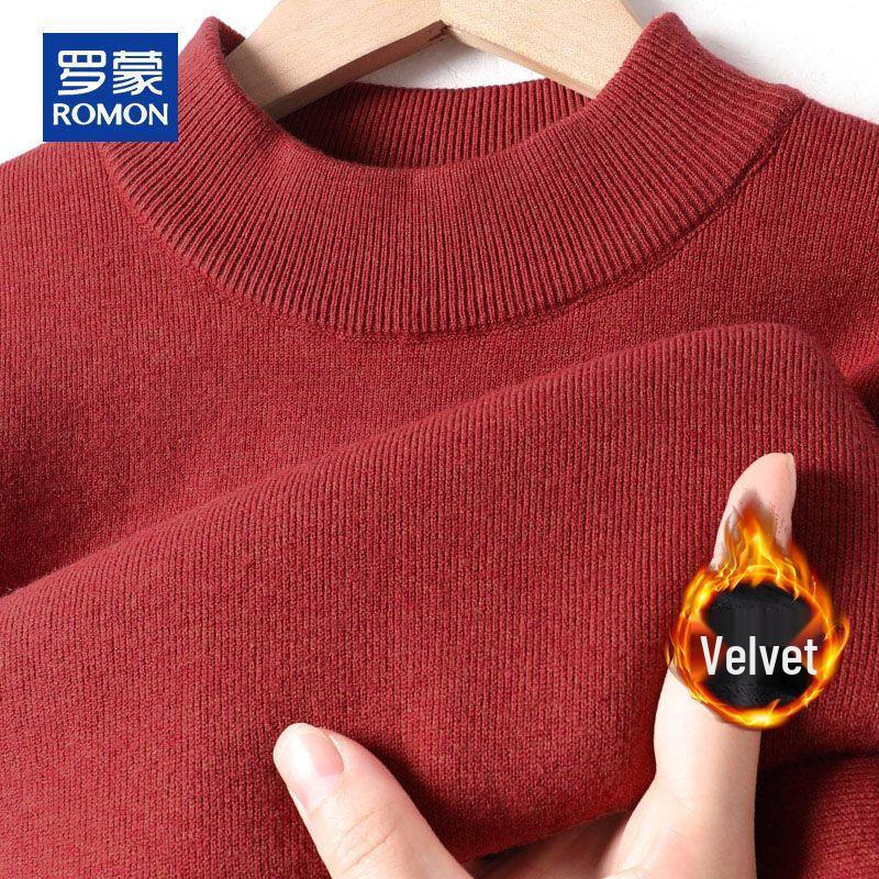 

Romon Men s Fleece Lined Half-Turtleneck Knit Sweater 3XL