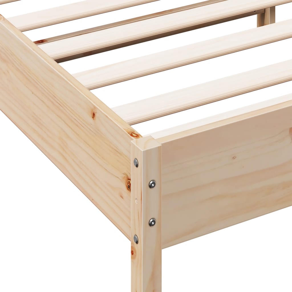 Vidaxl Bed Frame Without Mattress, 75X190 Cm, Solid Pine Wood