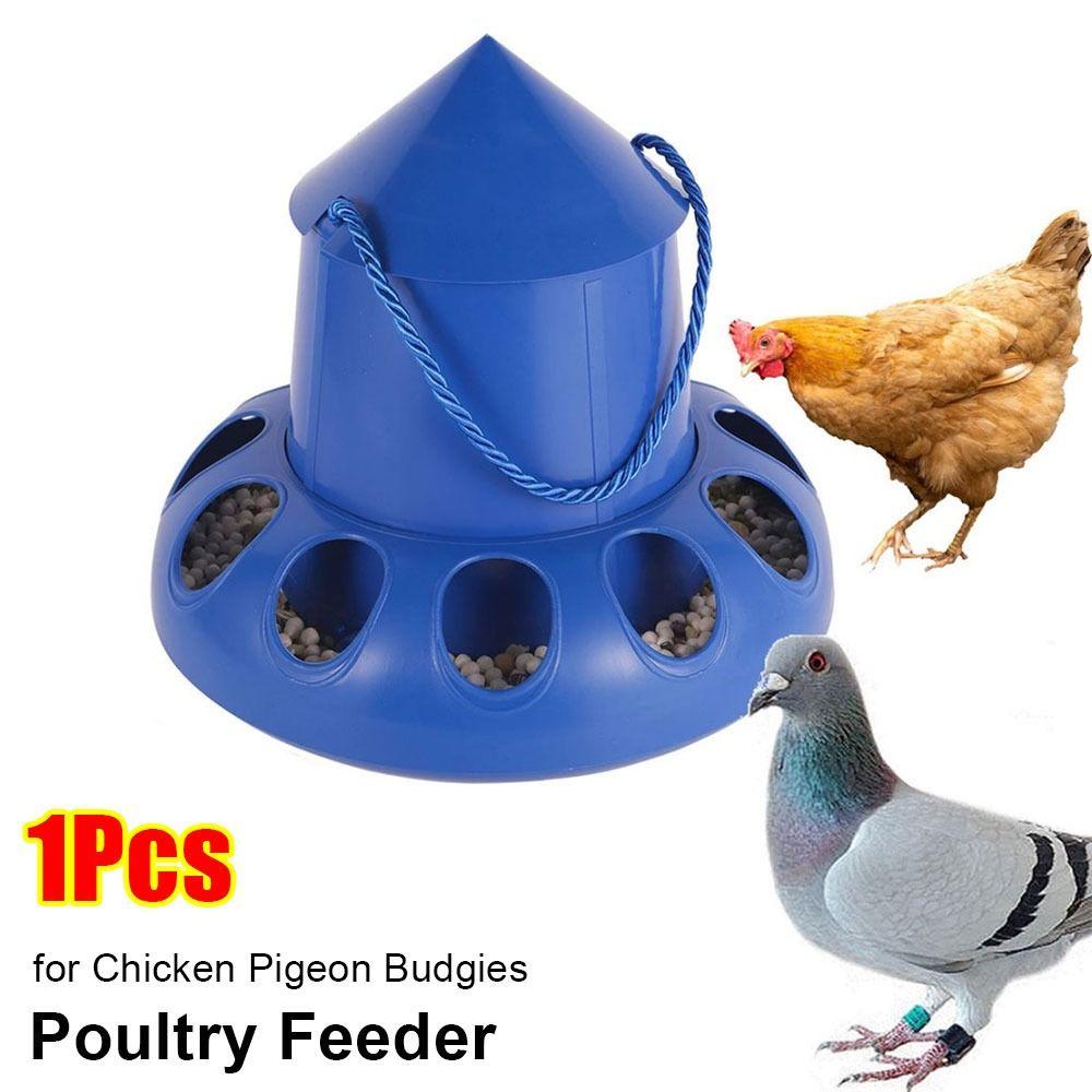 1Pcs 11 Holes Chicken Automatic Feeder Plastic Bird Feeding Bucket  for Chicken Pigeon Budgies