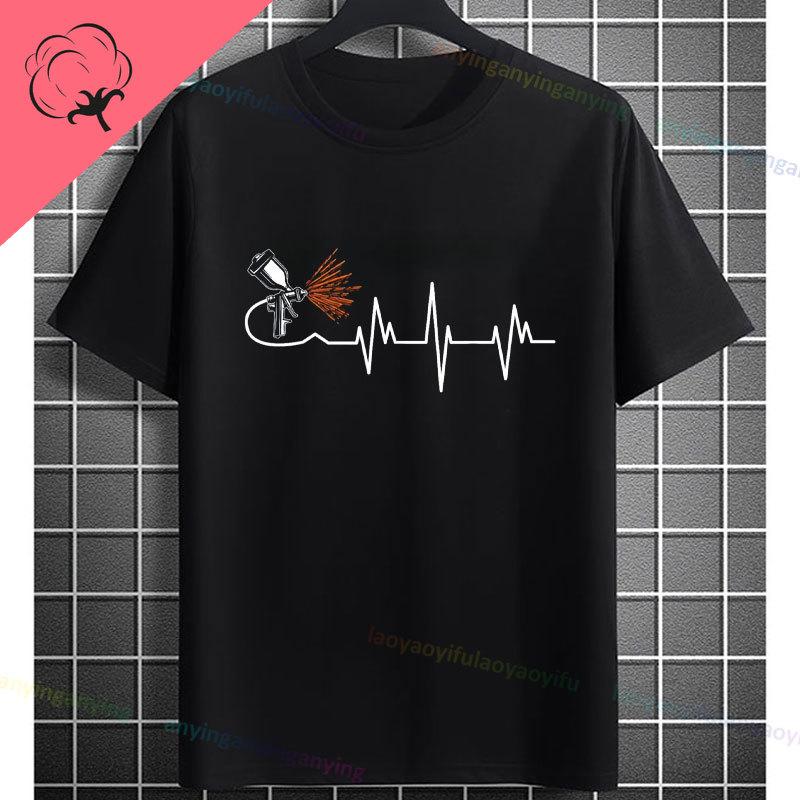 Funny The Car Painter Face Graphic Tshirt Pure Cotton Short Sleeve Casual Tee Perfect for Outdoor Activities Casual Attire