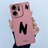 For OPPO Reno14 Pro 5G Cover Case Lucky Initial Letter Couple Silicone Soft Matte Phone Bumper for Oppo Reno 14 Pro 5G Casing