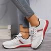 Flat Mixeds Colour Mesh Women Sneaker 2024 New Round Head Lace Up Casual Shoes for Women Lightweight Comfortable Running Shoes