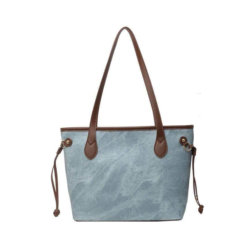 New Contrasting Color High-end Women's Bag Versatile Portable Shoulder Bag, Women's Commuting Large-capacity Tote Bag