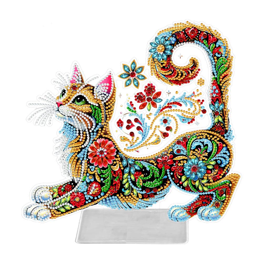 Acrylic Special Shaped Animal Desktop Diamond Art Kits 5D DIY Diamond Art Tabletop Decorations for Home Office Desktop Decor