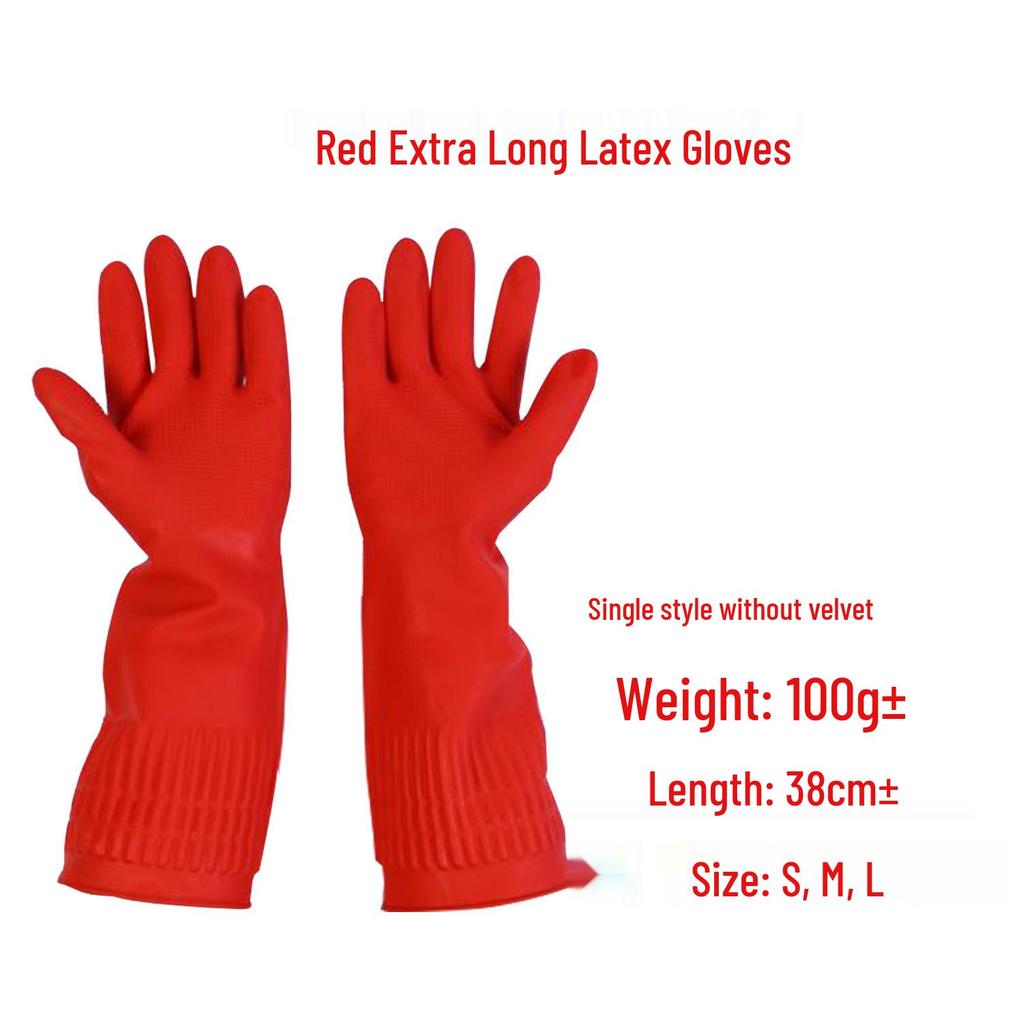 Wodoodporne gumowe rękawice domowe do zmywania naczyń, czyszczenia kuchni, mycia samochodu i użytku wodnego z bawełnianym aksamitnym wnętrzem