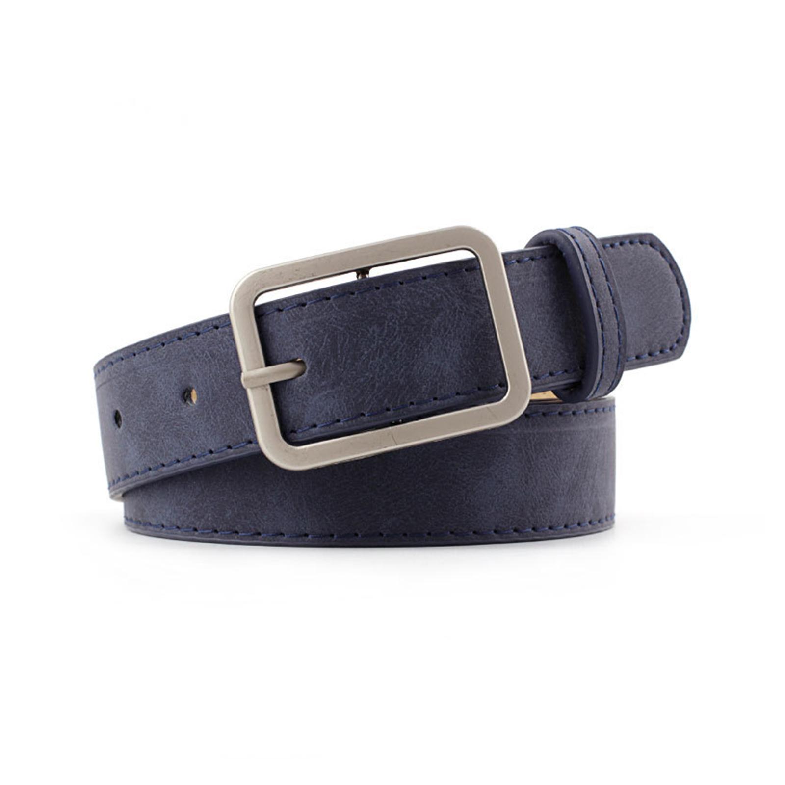 

Versatile Narrow Waist Belt With Metallic Buckle Faux Leather Strap For Jeans And Skirts 7
