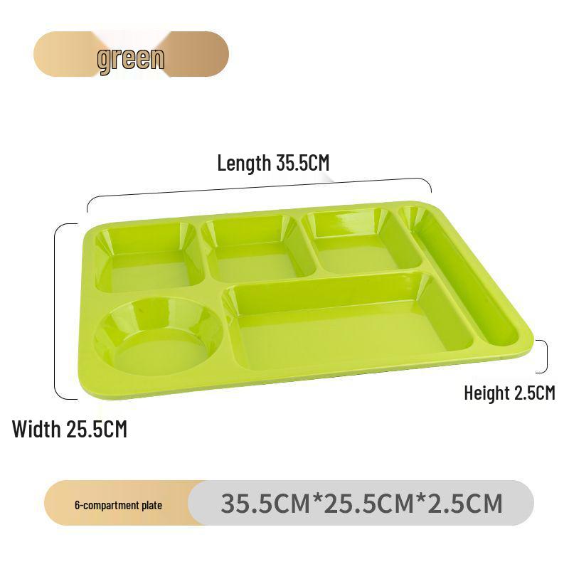 Drop-Proof Melamine Six-Grid Food-Grade Dining Plate