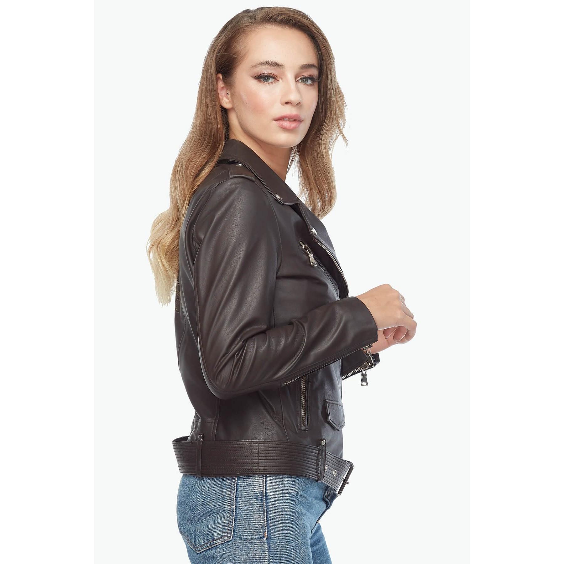 

Ремень Байкерская Коричневая Женская Кожаная Куртка