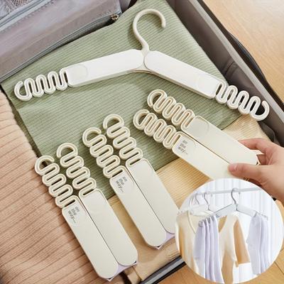 Travel Folding Multifunctional Clothes Hanger Portable Hotel Dormitory Anti Slip Clothes Hanger Pants Rack
