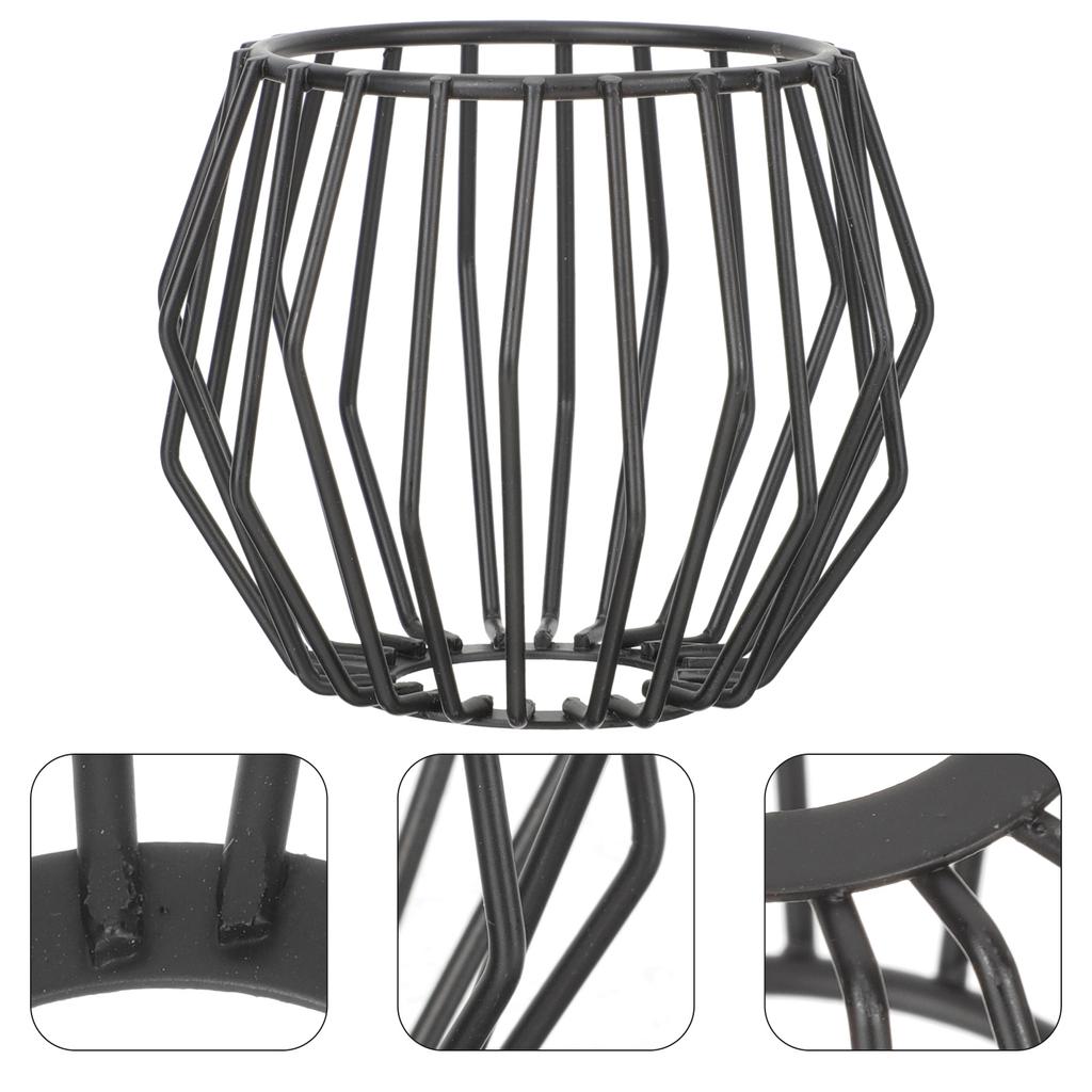 Small Lamp Shade Frame Wrought Iron Lampshade Light Bulb Black Pendant Hanging Ceiling Fan LED Bulbs