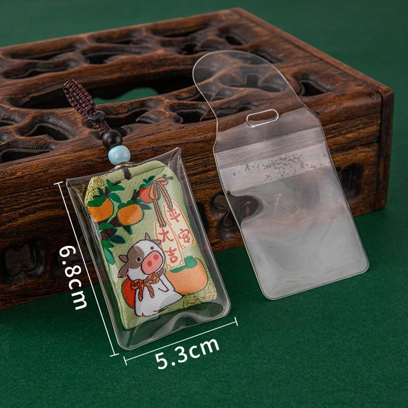 ChasCoCo Rubber Strap Cover, Amulet Case, Amulet Bag, Amulet Cover, 5.3 x 6.8cm, Set of 10, Transparent, Amulet Case, Amulet Case, Keychain, Stain