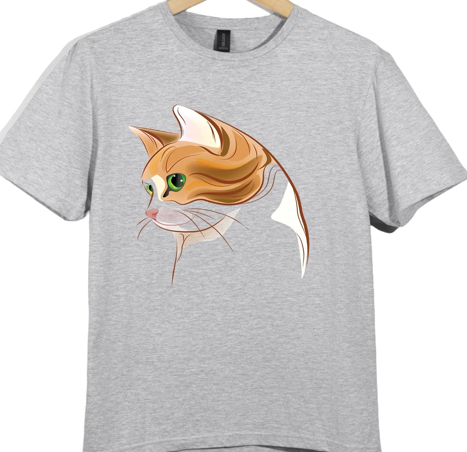Cat T Shirt Stylized Cat Head Graphic Tee Cat Illustration Animal Art Design 4XL