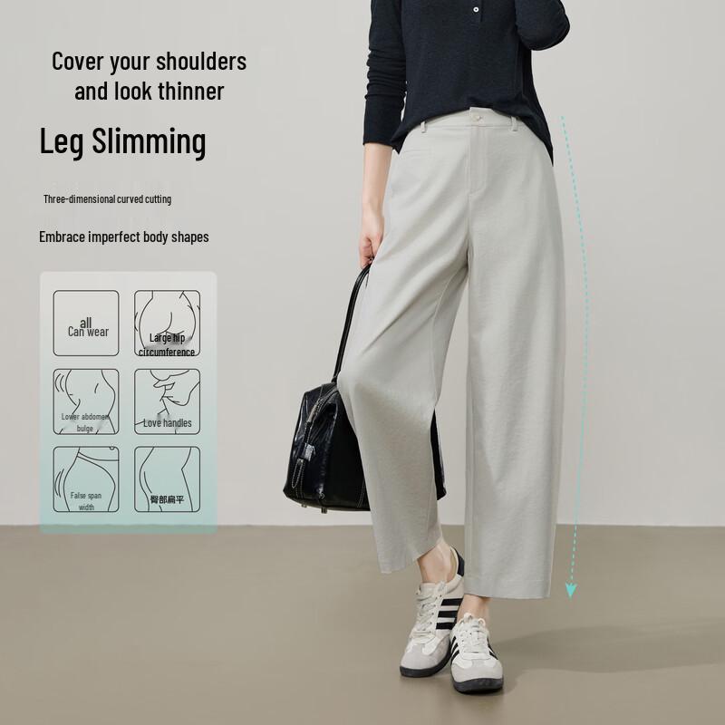 ESE-Y Women's High-Waist Tapered Cropped Harem Pants