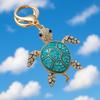 Good Fortune Turtle Keychain Rhinestone Hanging Pendant Lovely Key Ring Holder  Car Key Pendant
