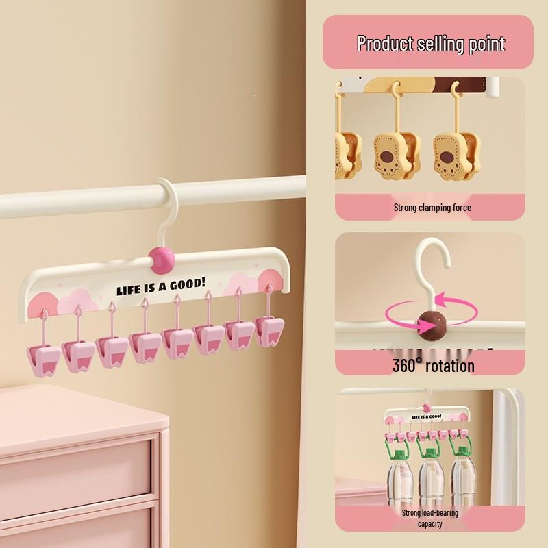 Adjustable Baby & Kids Clothes Rack with Trouser Clips and Small Hangers