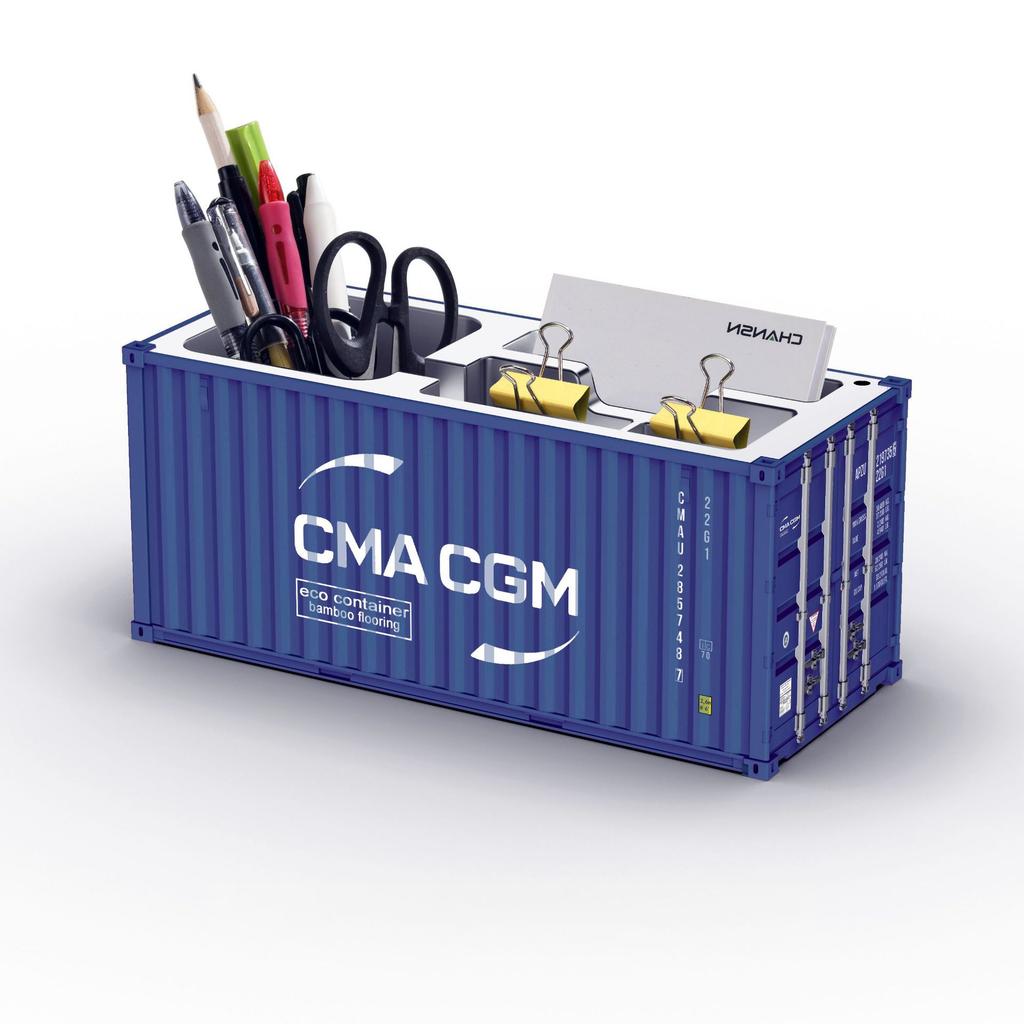 Simulated Ocean Freight Container Model Pen Holder Storage Box New Plastic Storage Box Desktop Storage Rack