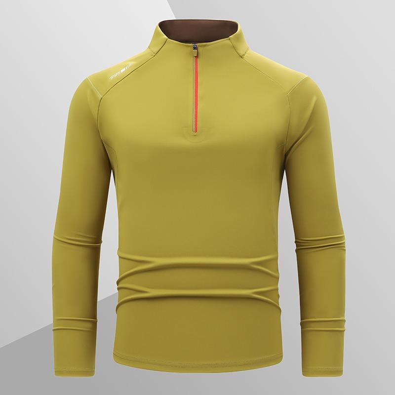 Men S Quick Dry Half Zip Long Sleeve Stand Collar Sports T Shirt
