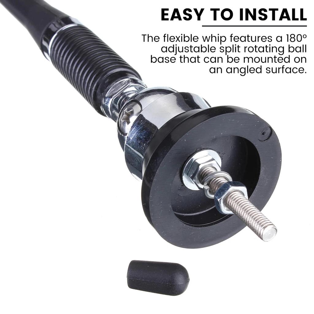 Car Roof Radio Antenna 17inch Car Radio Aerial AM-FM Rubber Antenna 51in Cable Flexible Roof Mount Signal Aerial for Car Vehicle