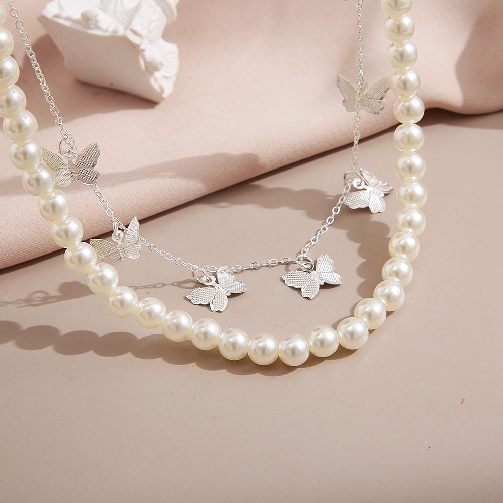 IF ME Classic Women Metal Gold Multilayer Necklace Silver Rose Pendant Necklace Dice Sun Decoration Accessories Temperament Jewelry