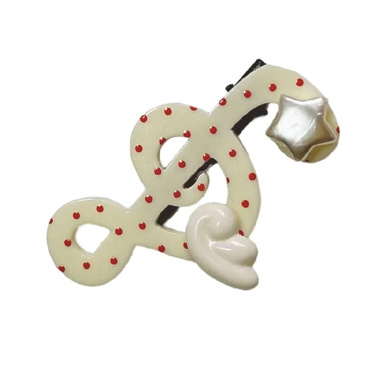 Unique Music Note Hair Clip Comfortable Wear Acrylic Hair Barrette Spring Side Clip For Music Festival Event Celebration