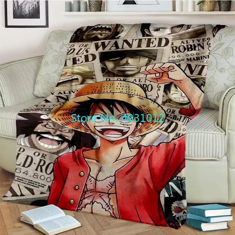 Cartoon Cover Blanket Luffy Student Air Conditioning Blanket Flannel Lamb Sherpa Blankets Baby Kids Gift Throw Sofa Bedroom