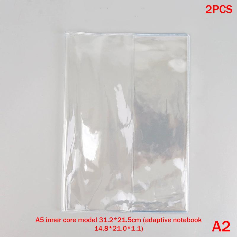 2Pcs Waterproof Pvc Transparent Protective Sleeve For A6 A5 Notebook Journal Planner Book Diary Protect Cover Office Supplies