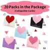 10-40PCS Mixed Color LOVE Heart Shape Greeting Card Valentines Day Gift Wedding Invitations Card Romantic Message Card
