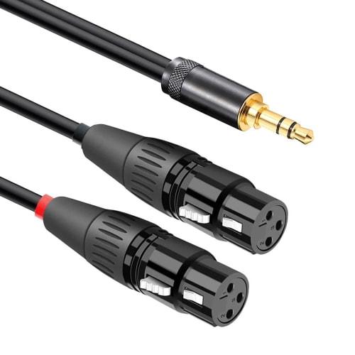 Ipovoq XLR To 3.5mm Cable, 3.5mm Stereo Mini XLR To 2 XLR Stereo Converter, 1M, 3.5mm To 3.5mm Cable, 3-Pin XLR To 3.5mm Female, 2-Pin XLR To 3.5mm Fe
