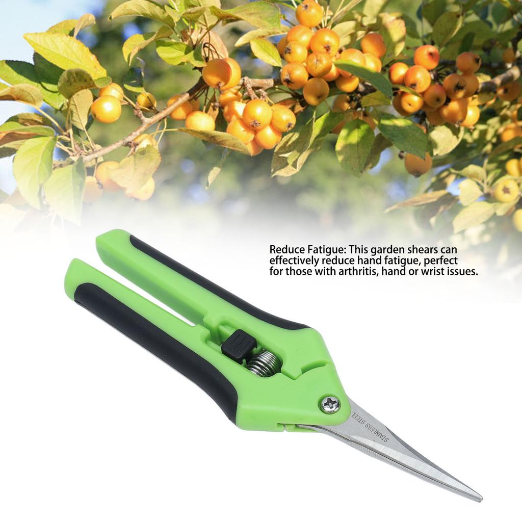 Garden Shrs 6.5in Spring Load Reduce Fatigue Comfortable Grip Safe Secure Garden Scissors