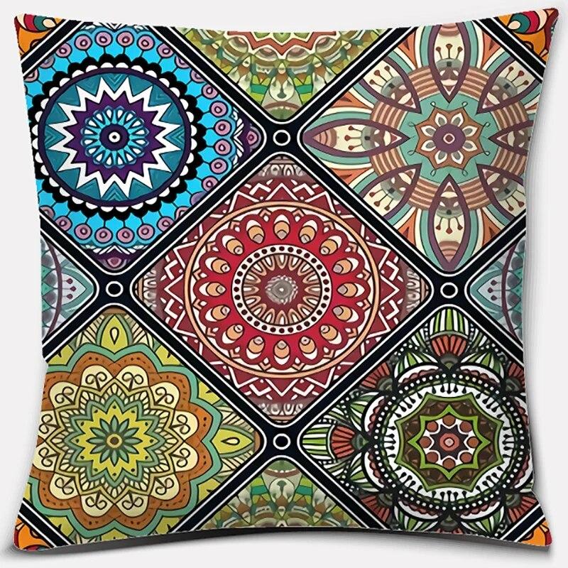 Mandala Series Pattern Pillowcase Square  Home Office Furnishing
