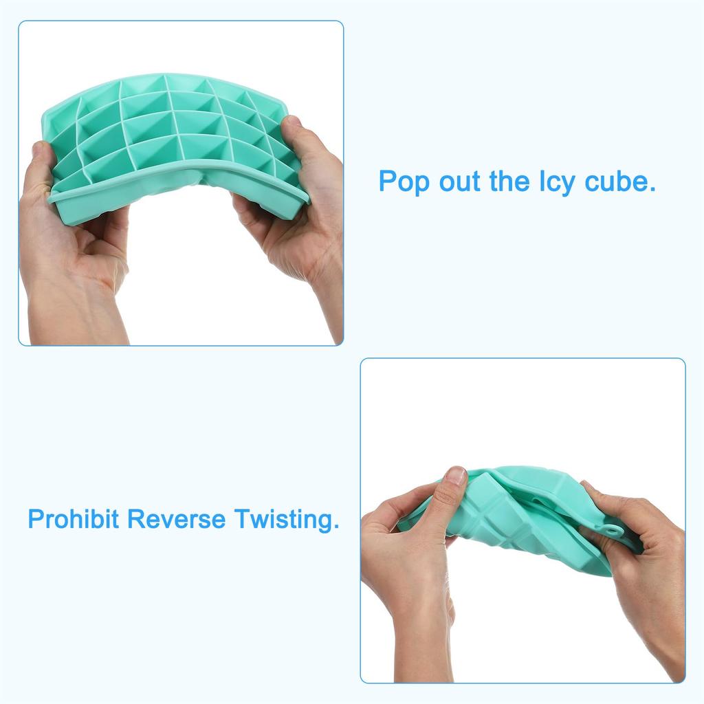 Uxcell Set of 2 Silicone Ice Cube Trays (Freezer Safe), Square Ice Cube Molds, 24 Cubes Per Tray, for Cocktails, Chocolate, Juice, and Ice Cream