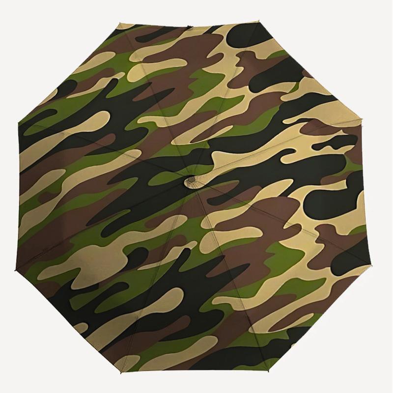 1pc camouflage pattern Automatic Open/Close Umbrella with Windproof, 8-Rib Sturdy Canopy, Durable Ribs, Fashionable Design1133A
