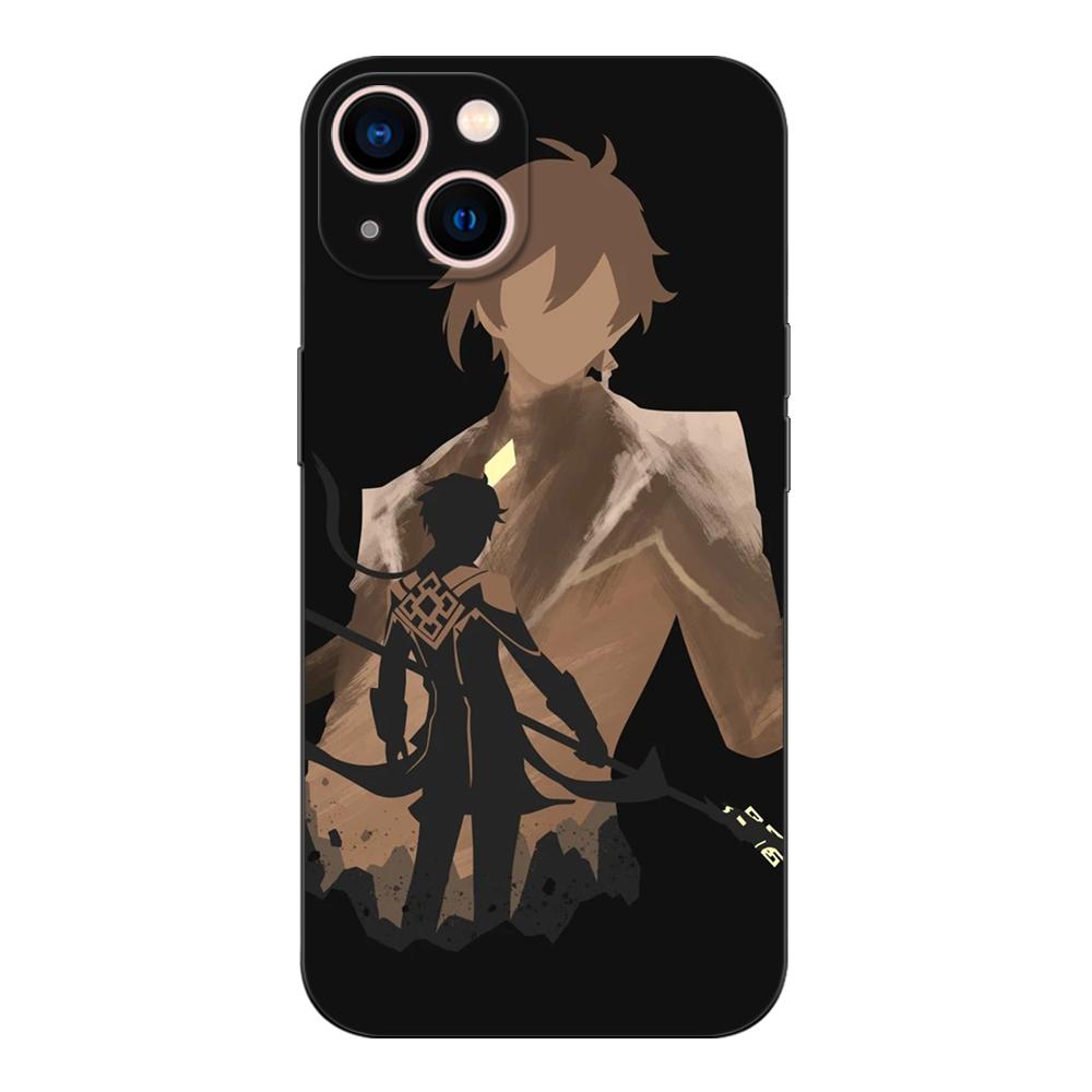 Schwarze TPU-Hülle für Samsung Galaxy S6 s7 s8 s9 plus Rückseite Genshin Impact Anime