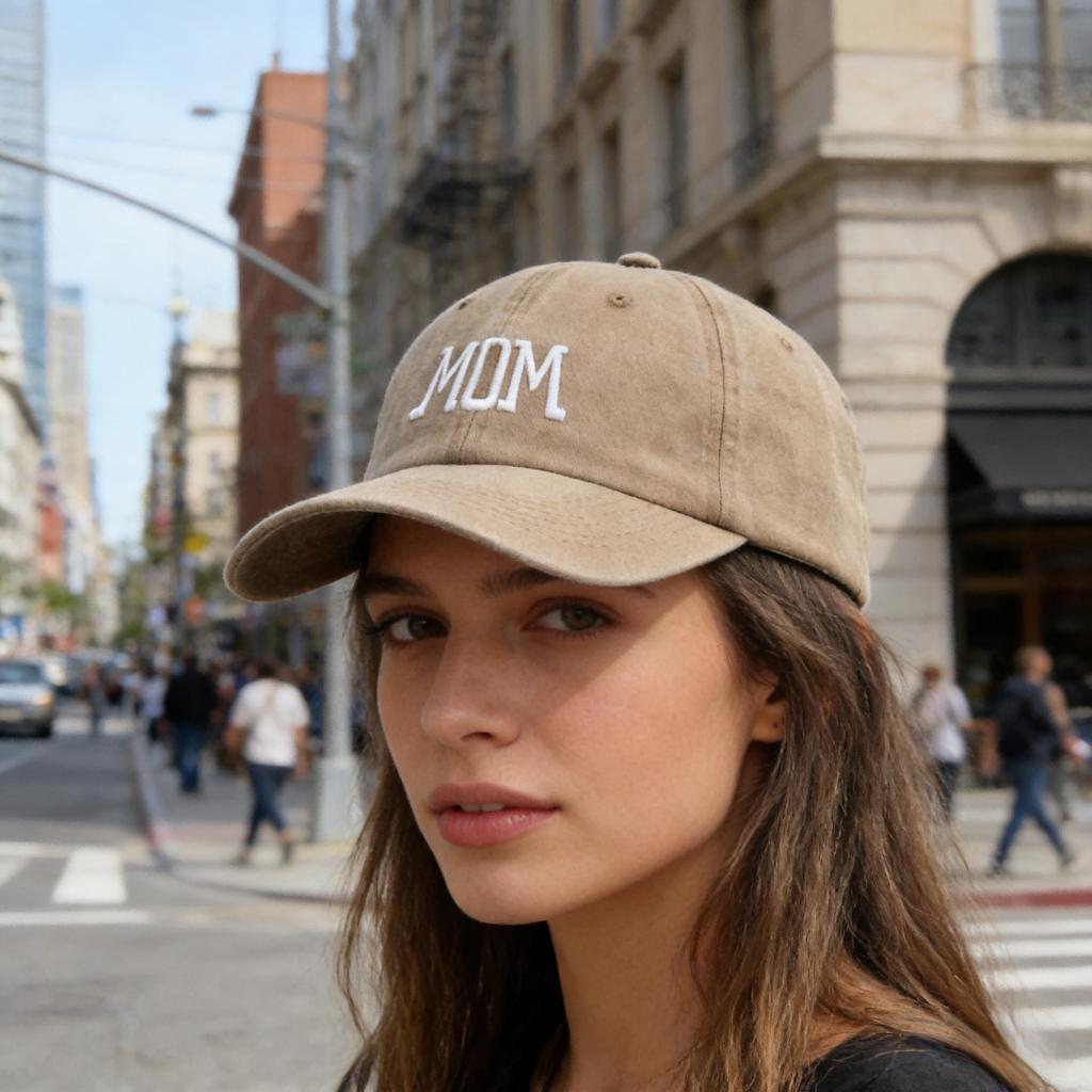 Unisex Washed Cotton Cap DAD MOM Embroidery Baseball Cap Outdoor Couple Chic Dad Hats