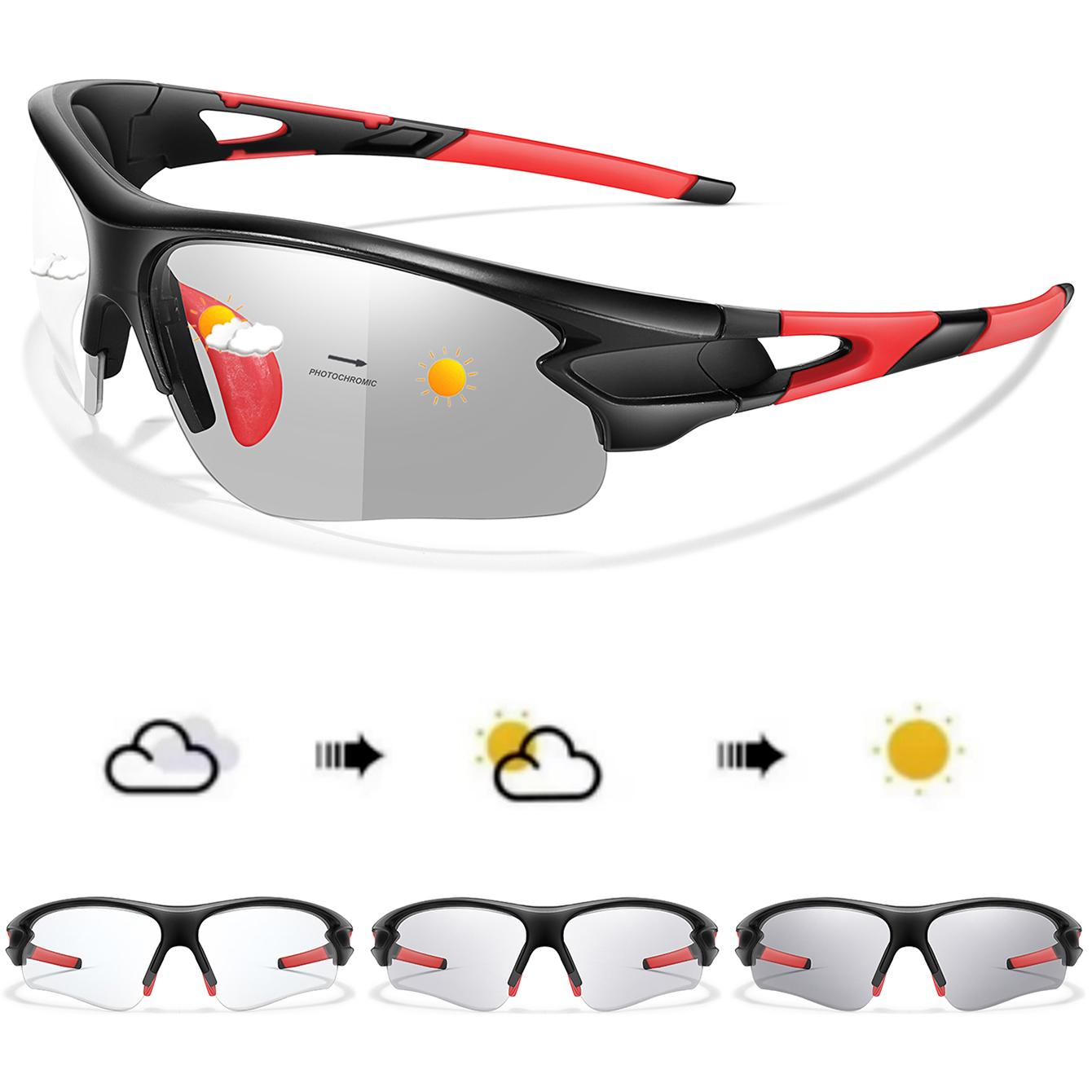 Bai Fen Bai Electronic 3C Women's Cycling Photochromic Sunglasses Men Outdoor Sports Fishing Running Driving Eyewear Fashion Goggles