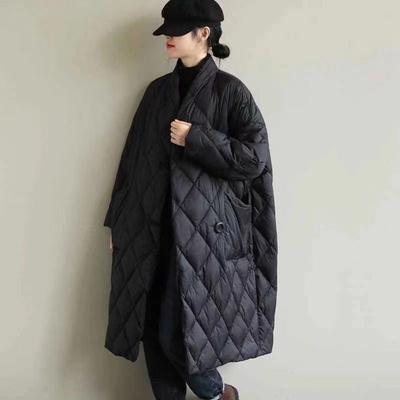 Light Down Cotton-padded Jacket for Women's Winter Long Over-knee Loose Cotton-padded Jacket