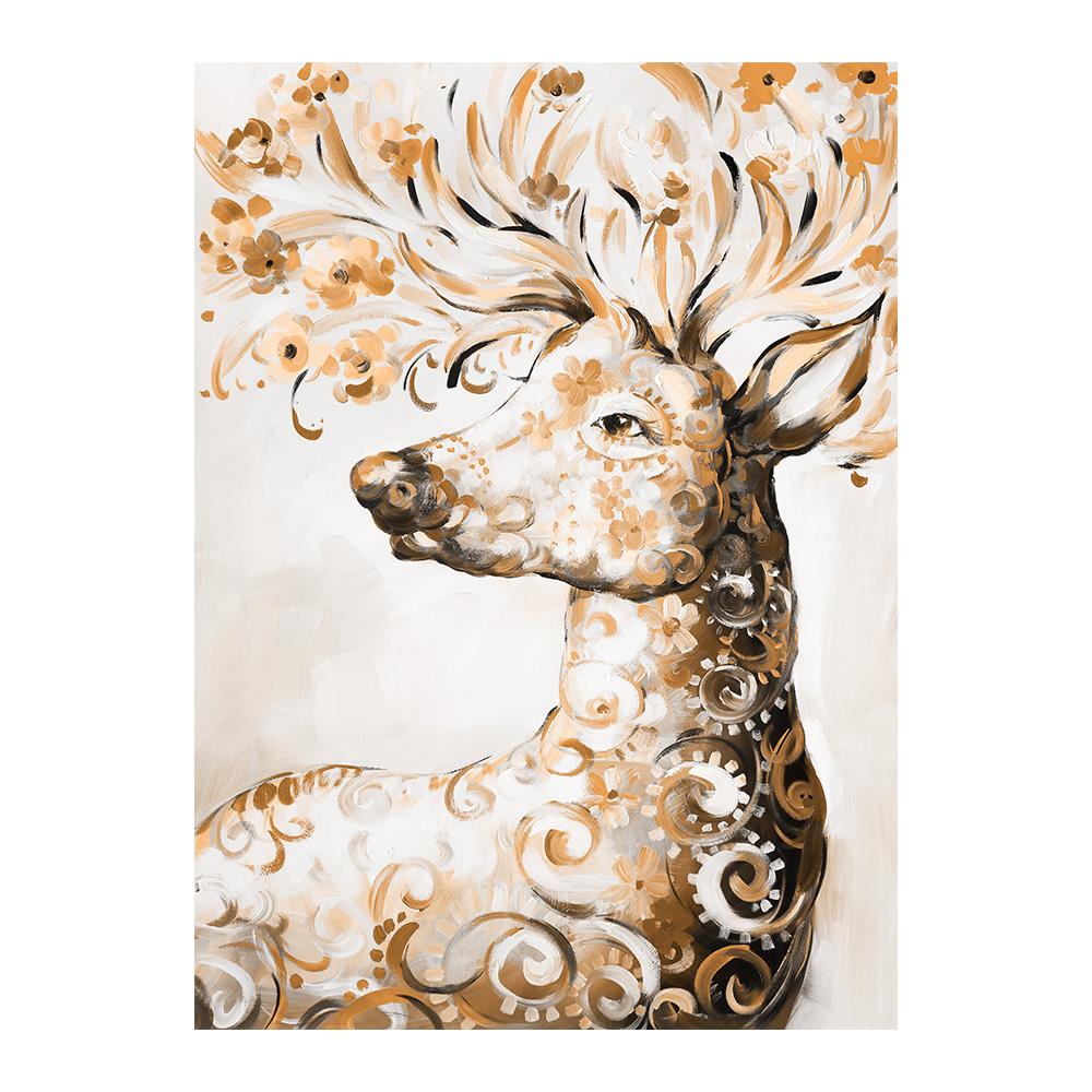 Abstract Deer Face Nature Animal Abstract Art Posters Prints Canvas Painting Minimalism Wall Art Pictures for Interior Home Decor