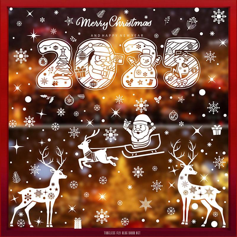 1 Set Christmas High-definition Window Sticker Snowflake Decoration Winter Christmas Home Decoration Window Films