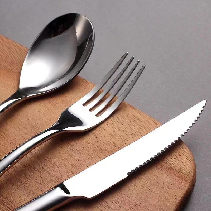 Moonlight stainless steel tableware knife spoon fork dessert spoon creative restaurant simple high-end western food steak knife