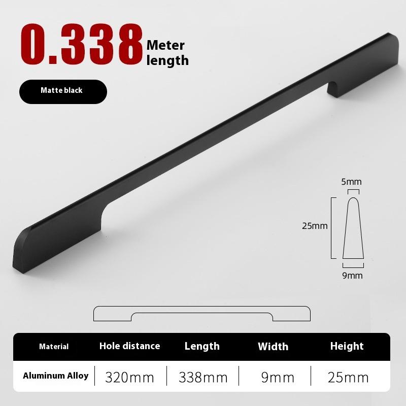 Solid Black Lengthening One Meter Cabinet Long Handle Modern Simple Lengthening Cabinet Door Handle