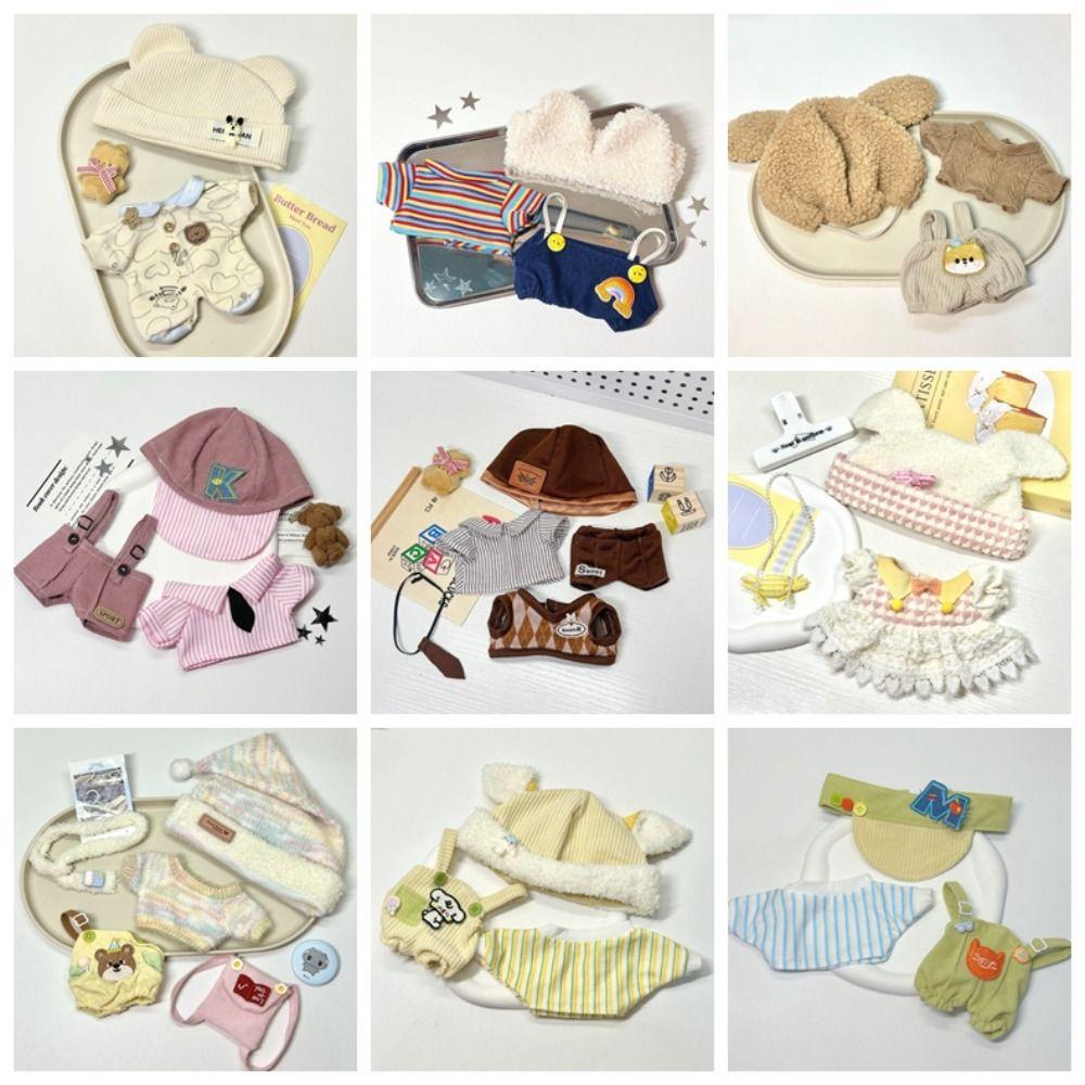 Colorful 20cm Dolls Clothing Set Cartoon Doll's Accessories Trendy Cosplay Clothes  Cotton Doll