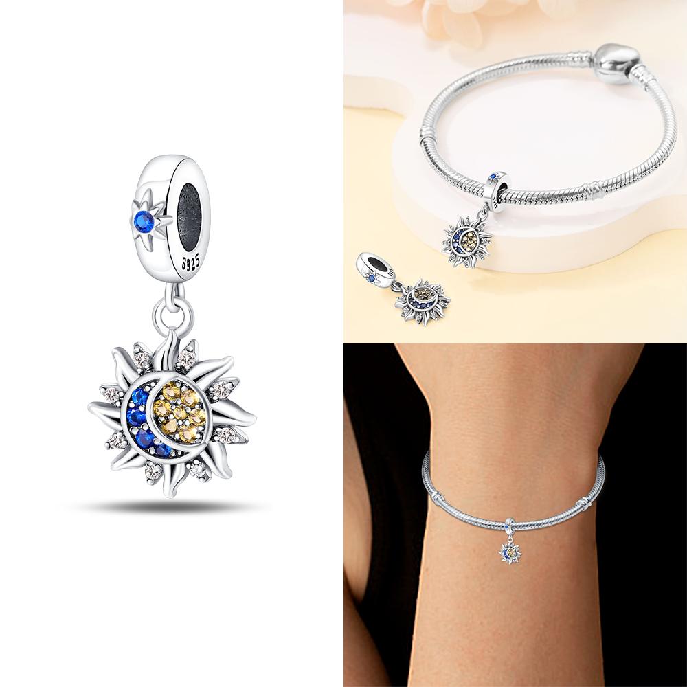 Blue Moon Nightlight Butterfly Astronaut Original Charms Beads Fit Bracelet Copper Women Jewelry Making Diy Accessory Gifts