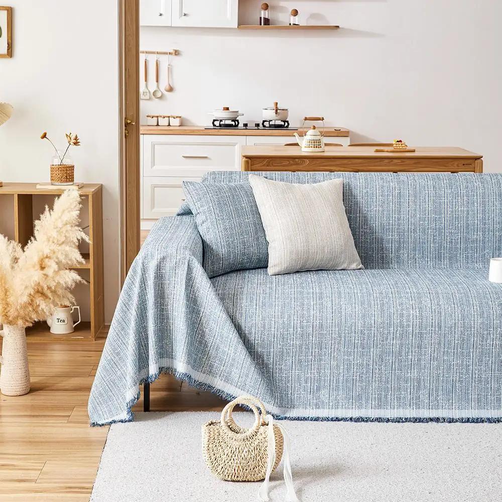 

1 шт. Простой однотонный чехол для дивана, всесезонный, универсальный, мебельный, пылезащитный, ткань, универсальное одеяло, предметы домашнего декора 1seat 180x130cm серый