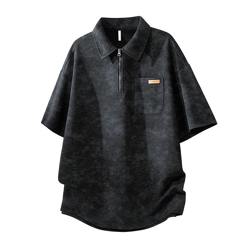 Retro Casual Collared Men's Summer Loose Plus Size Versatile Short Sleeved Shirt
