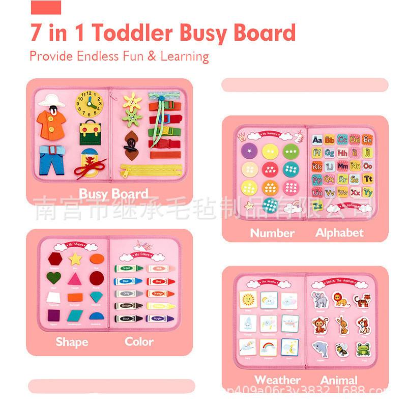Montessori Inspired Felt Busy Board For Toddlers Early Education Dinosaur Learning Board