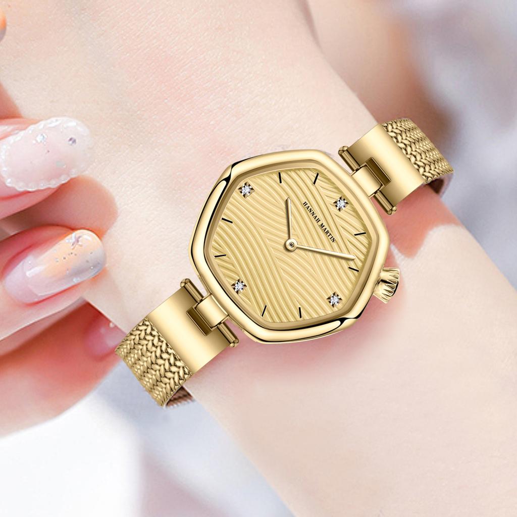 New ultra-thin niche minimalist waterproof hexagonal Japanese movement women's watch