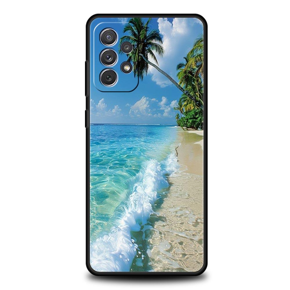 Summer Beach Scene at Sunset Case for Samsung A51 A71 A21S A12 A11 A15 A25 A31 A41 A23 A33 A53 A73 A05S A13 5G A35 A55 Cover
