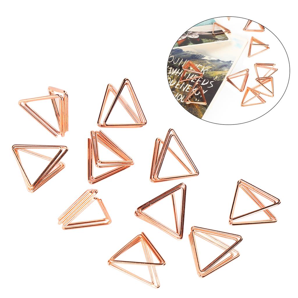 20PCS Mini Paperclip Iron Wire Triangle Portable Business Card Holder File Notebook Clip